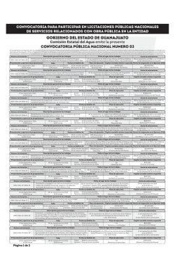 Convocatoria p&uacute;blica nacional No. 3