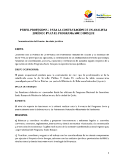 Analistas legales - Programa Socio Bosque