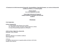 IV Seminario de la Red Internacional Desarrollo, Sustentabilidad y