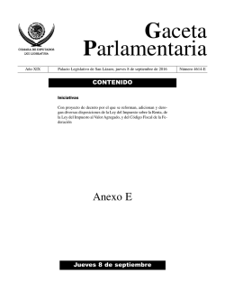 8 sep anexo E.qxd - Gaceta Parlamentaria, C&aacute;mara de Diputados