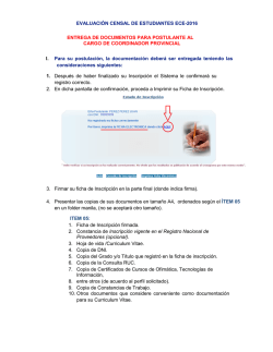 EVALUACI&Oacute;N CENSAL DE ESTUDIANTES ECE-2016