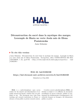 D&eacute;contruction du sacr&eacute; dans