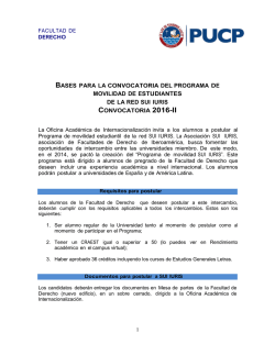 Bases de convocatoria - Pontificia universidad cat&oacute;lica del Per&uacute;