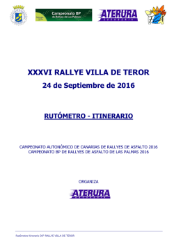XXXVI RALLYE VILLA DE TEROR 24 de Septiembre de 2016