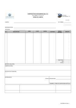 Orden de Compra - Inversiones Carrascolandia, CA