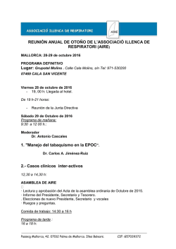 Consultar programa - Associaci&oacute; Illenca de Respiratori