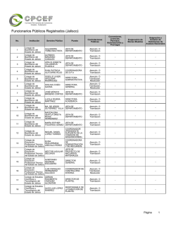 Funcionarios P&uacute;blicos Registrados (Jalisco)