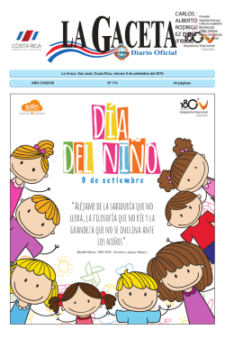 LA GACETA N&deg; 174 de la fecha 09 09 2016