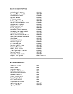 BECARIOS POSDOCTORALES Andrade, Jos&eacute; Francisco CONICET