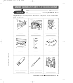 Write the Spanish vocabulary word or phrase below each picture. Be