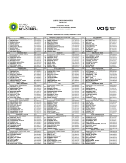 LISTE DES ENGAG&Eacute;S