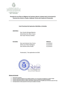 Provisi&oacute;n de una Plaza en R&eacute;gimen de Contrato Laboral