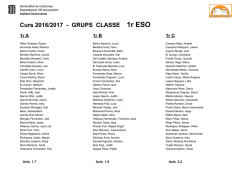 Curs 2016/2017 - GRUPS CLASSE 1r ESO