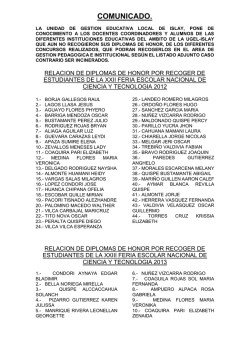 COMUNICADO. - UGEL Islay