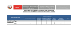 Se&ntilde;or de los Milagros Simon Bolivar RELACION DE PLAZAS