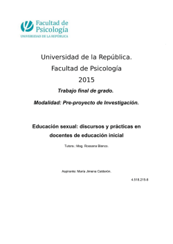 Universidad de la Rep&uacute;blica. Facultad de Psicolog&iacute;a 2015