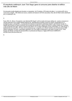 El arquitecto mallorqu&iacute;n Juan Tolo Segu&iacute; gana el concurso para