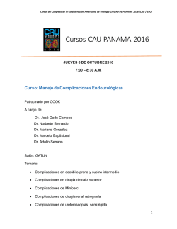 Manejo de complicaciones endourol&oacute;gicas