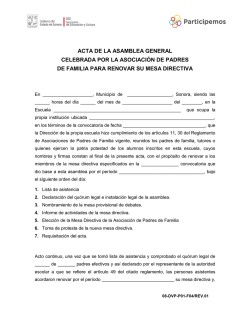 acta de asamblea para renovar mesa directiva de la