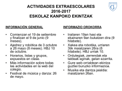 Informaci&oacute;n del inicio de las actividades para este