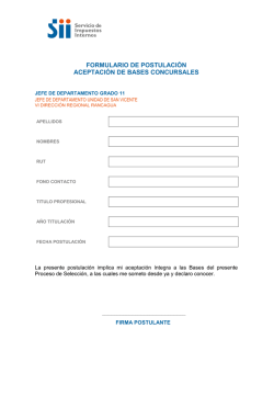 FORMULARIO DE POSTULACI&Oacute;N ACEPTACI&Oacute;N DE BASES