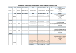 Tabla informativa para los aspirantes al &aacute;rea del conocimiento