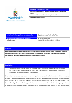 Educaci&oacute;n cinematogr&aacute;fica. El cine como herramienta pedag&oacute;gica