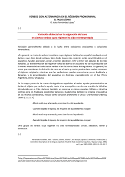 VERBOS CON ALTERNANCIA EN EL R&Eacute;GIMEN PRONOMINAL