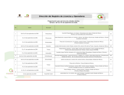 Agenda movil del 12 al 15 de Septiembre del 2016