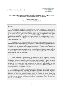 Pactos de Integridad - revista internacional de transparencia e