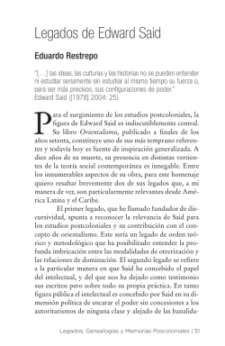 Legados de Edward Said - Ram-Wan