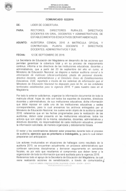 Comunicado - Sedmagdalena