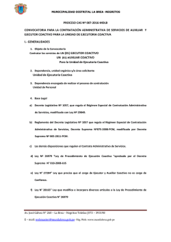 proceso cas n&ordm; 007-2016-mdlb convocatoria para la contrataci&oacute;n