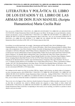 LITERATURA Y POL&Atilde;&ldquo;TlCA: EL LIBRO DE LOS ESTADOS Y EL