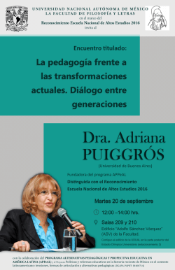 La pedagog&iacute;a frente a las transformaciones actuales. Di&aacute;logo entre