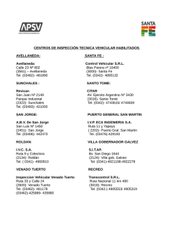 CENTROS DE INSPECCI&Oacute;N TECNICA VEHICULAR HABILITADOS