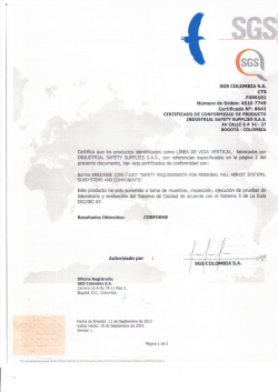 Ver Ficha T&eacute;cnica - insafe fall protection