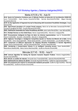 XVII Workshop Agentes y Sistemas Inteligentes(WASI) Martes 4(15
