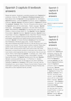 Spanish 3 capitulo 8 textbook answers