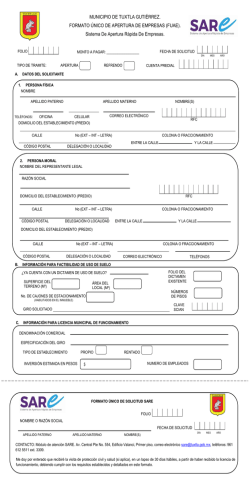 Sistema De Apertura R&aacute;pida De Empresas.