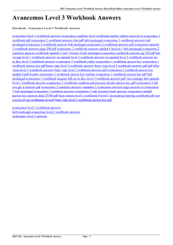 Avancemos Level 3 Workbook Answers