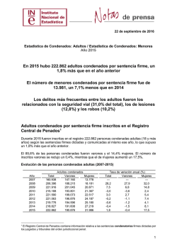 Estad&iacute;stica de Condenados: Menores