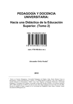 PEDAGOG&Iacute;A Y DOCENCIA UNIVERSITARIA