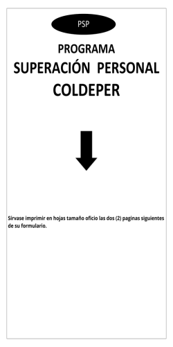PROGRAMA SUPERACI&Oacute;N PERSONAL COLDEPER S&iacute;rvase