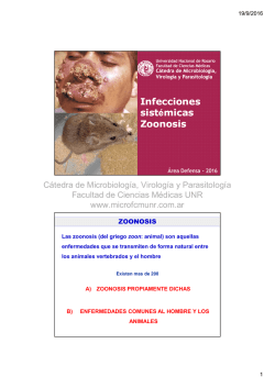 Infecciones sist&eacute;micas Zoonosis