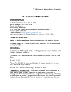 C.V. Dr. Eduardo Baca - Asociaci&oacute;n hondure&ntilde;a de planificaci&oacute;n