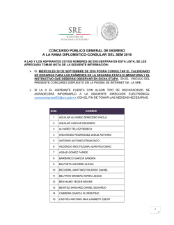 concurso p&uacute;blico general de ingreso a la rama diplom&aacute;tico