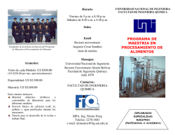 programa de maestria en procesamiento de alimentos