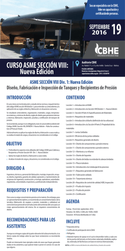 Curso Asme Secci&oacute;n VIII Div. 1 Nueva Edici&oacute;n