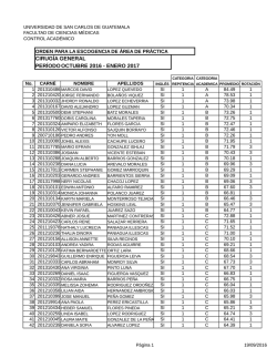 CIRUG&Iacute;A GENERAL PER&Iacute;ODO:OCTUBRE 2016